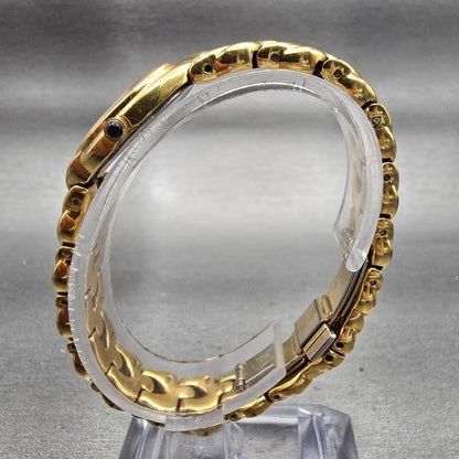 Seiko Watch Women 18mm Champagne Dial Gold Tone Oval 1N00-0BL0 New Battery VTG6