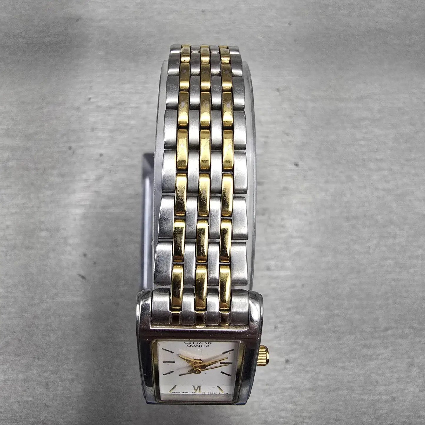 Citizen Watch Women 18mm White Dial Silver Tone Rectangle 5930-S038588 New Batt4