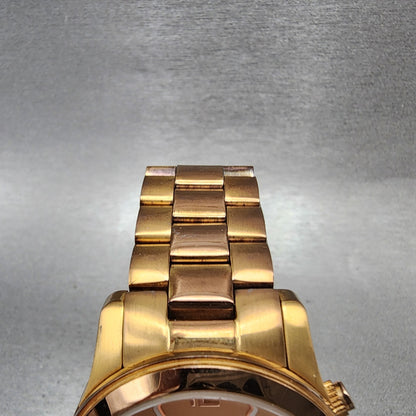 Michael Kors Runway Chronograph Watch Women 38mm Rose Dial Rose Gold Tone NewBat4