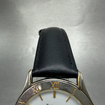 Bulova Watch Men 34mm White Dial Two Tone Round 98A40 New Battery Vintage4