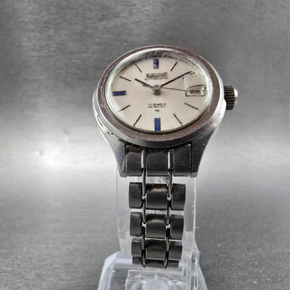 Seiko Automatic Watch Women 25mm White Dial Steel Date 2205-0410 PARTS VTG7