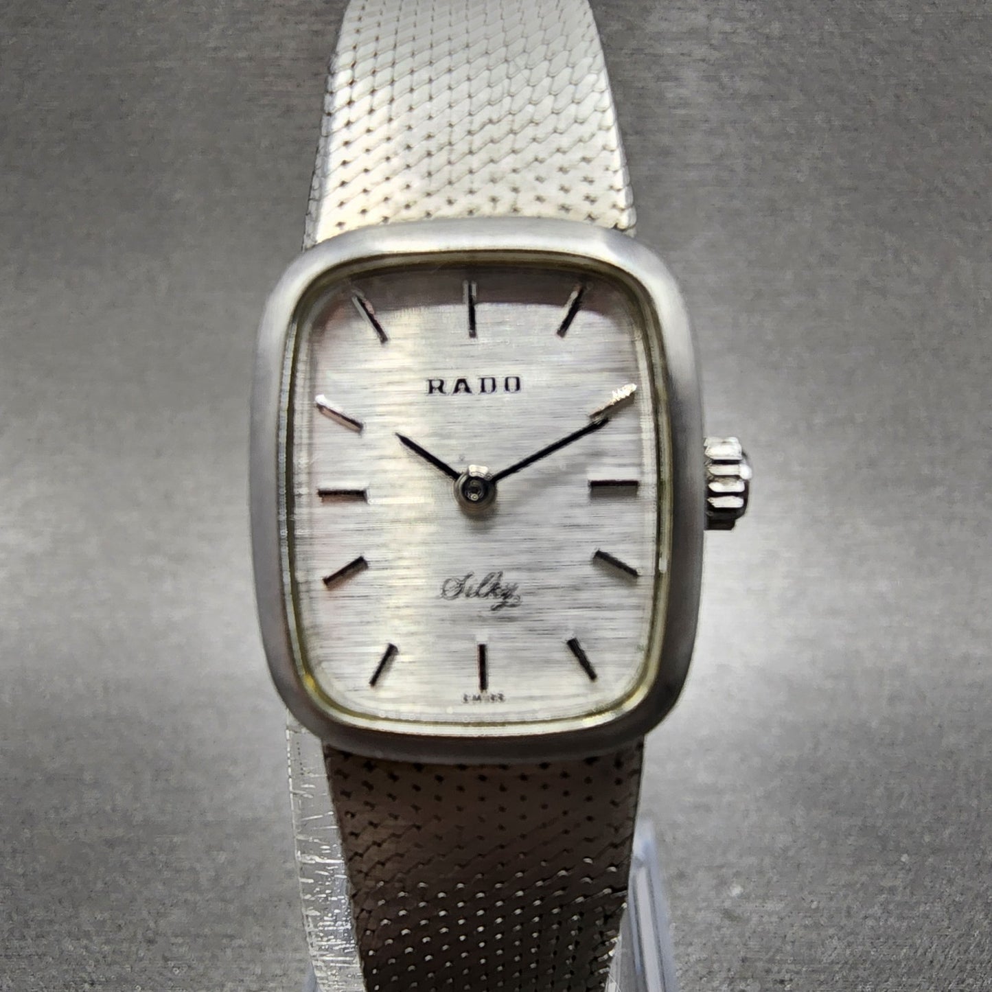 Rado Silky Watch 19mm Women Silver Dial Silver Tone Manual Rectangle Runs1