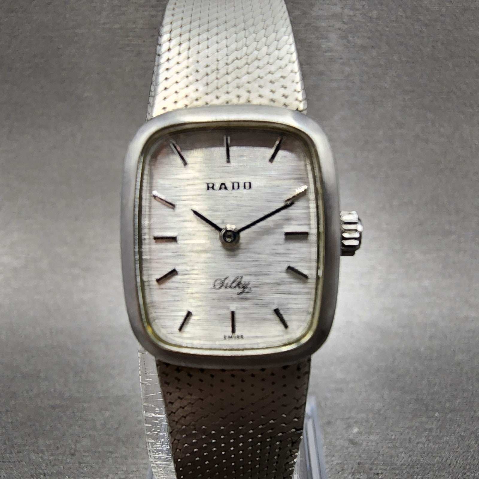 Rado Silky Watch 19mm Women Silver Dial Silver Tone Manual Rectangle Runs1