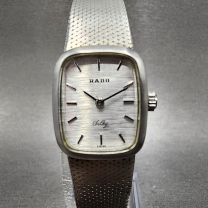 Rado Silky Watch 19mm Women Silver Dial Silver Tone Manual Rectangle Runs1