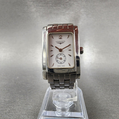 Longines Dolce Vita tank Watch Women 20mm White Dial Steel Rectangle New Battery5