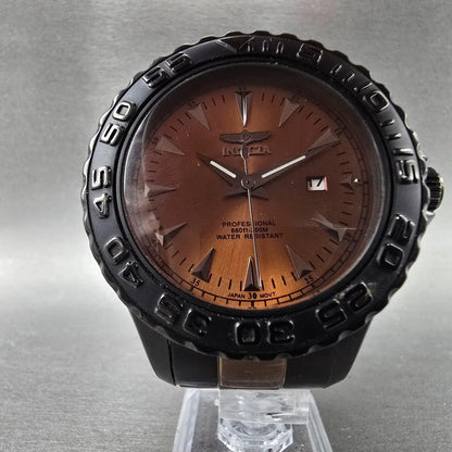 Invicta Pro Diver Watch Men 47mm Brown Dial Black Date Round 15498 New Battery5