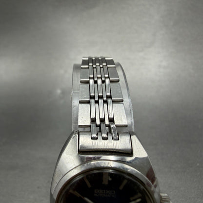 Seiko Automatic Watch Women 24mm Blue Dial Silver Tone Date 2205-0050 Runs VTG4