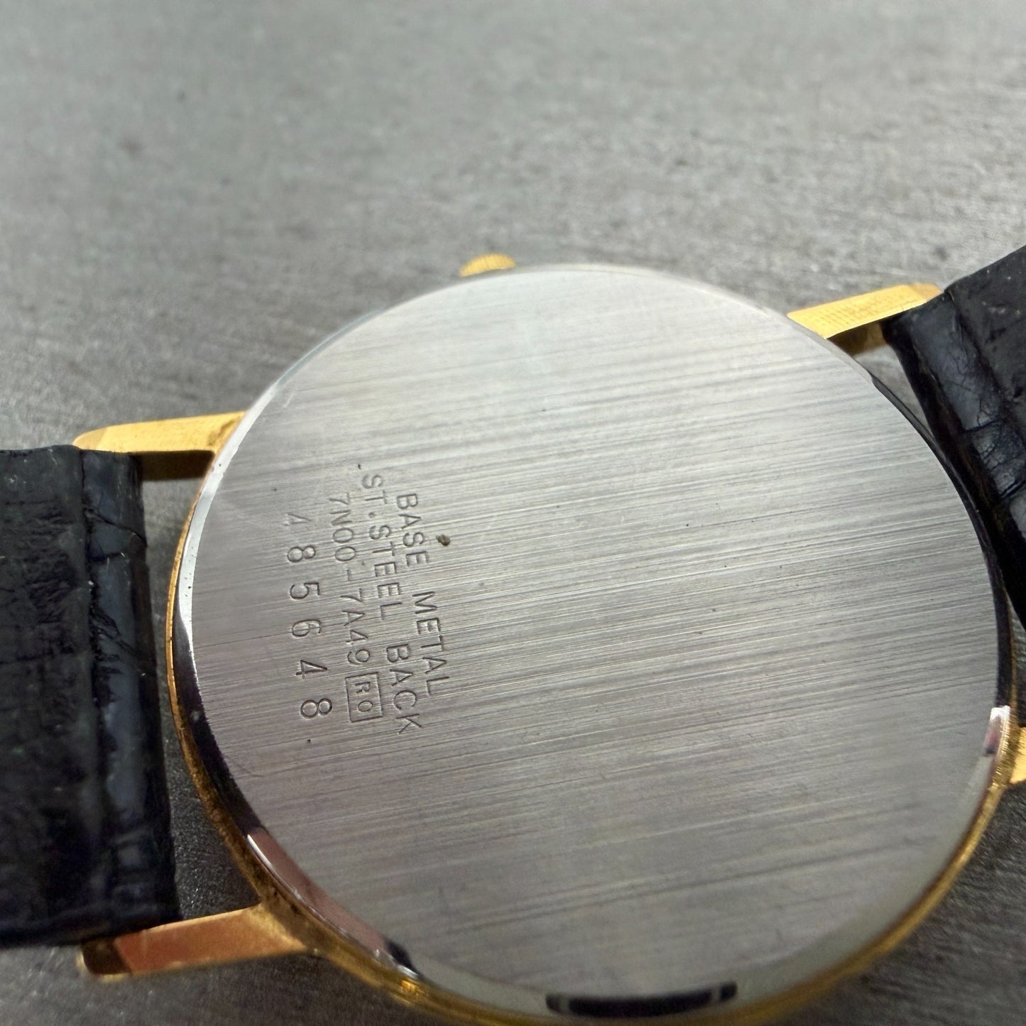 Seiko Watch Men 32mm Blue Dial Gold Tone Round 7N00-7A49 New Battery Vintage9