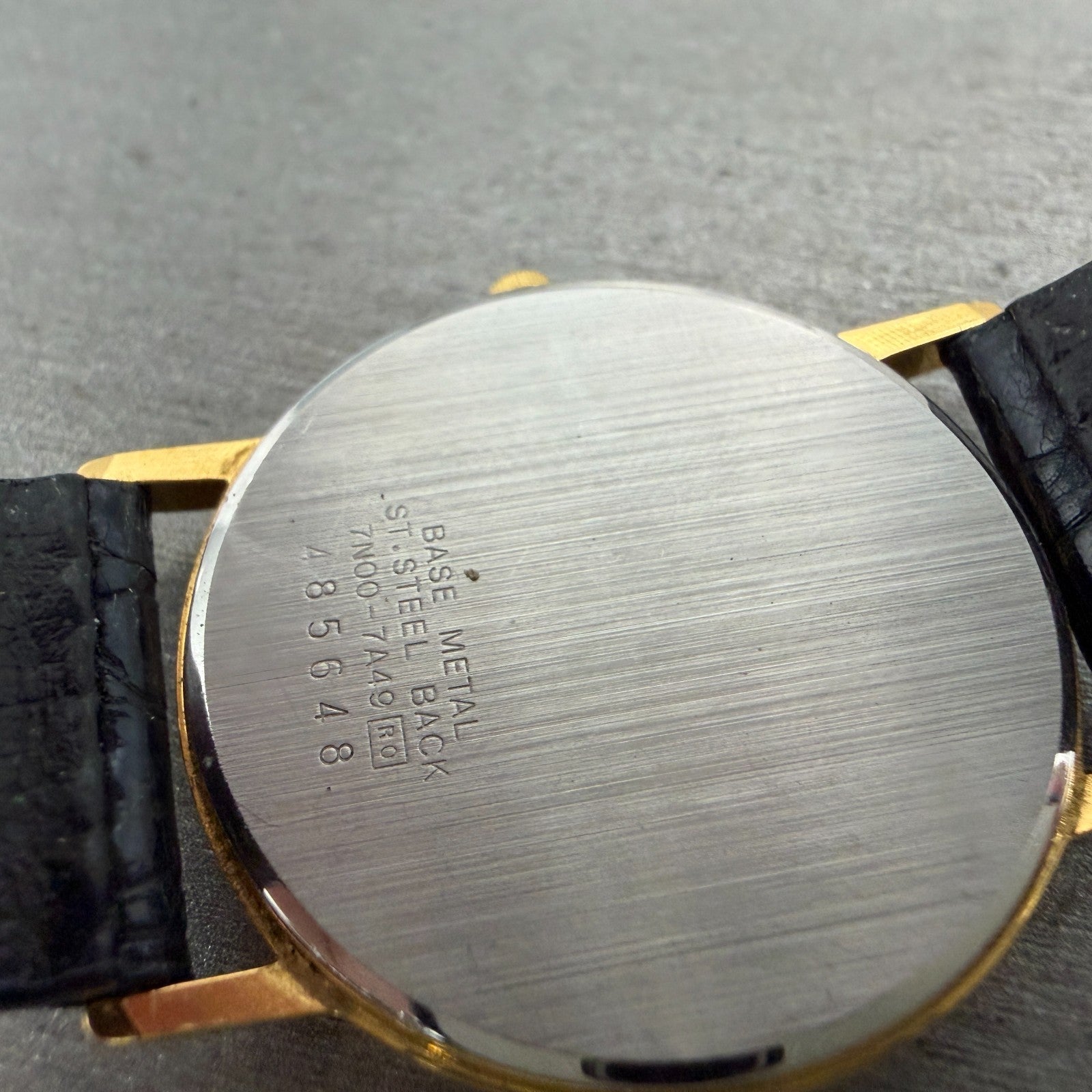 Seiko Watch Men 32mm Blue Dial Gold Tone Round 7N00-7A49 New Battery Vintage9