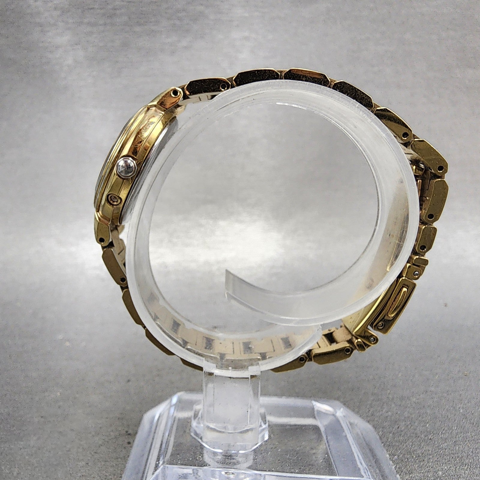 Citizen EcoDrive Xc Watch Women 25mm Pink Dial Gold Tone Runs H058T0165617