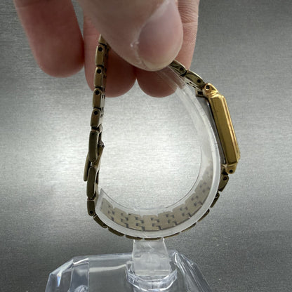Seiko Tank Watch Women 16mm Champagne Dial Gold Tone 1N01-0FH0 New Battery HJFJY8