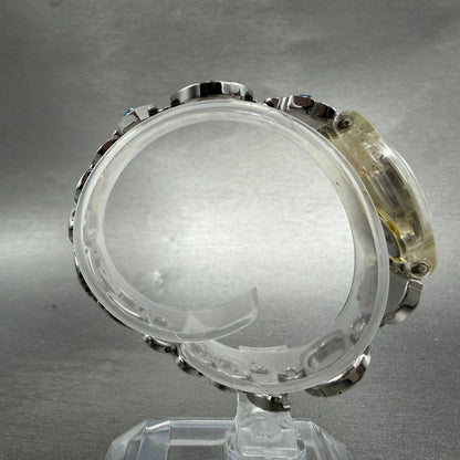 Swatch Menthol Tone Watch Women 25mm Silver Dial Clear Case LK292G New BatteryJK8