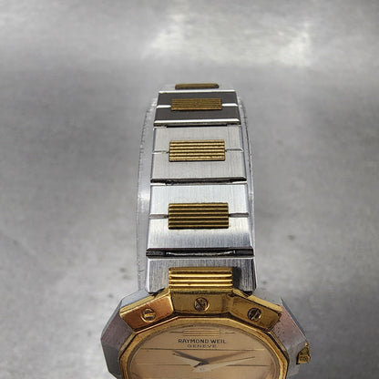 Raymond Weil Watch Women 26mm Gold Dial Two Tone Dodecagon 8038 PARTS5