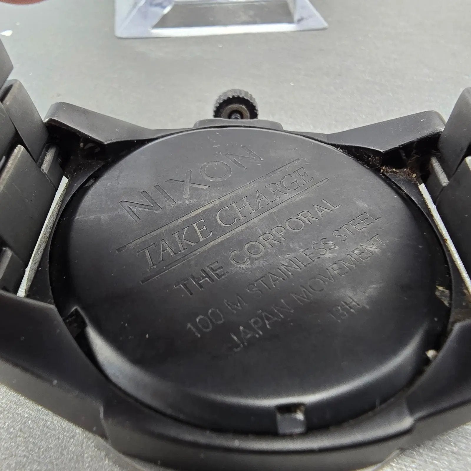 Nixon The Corporal Watch Men 48mm Black Dial Black Tone PARTS CRWON PULLS OUT10