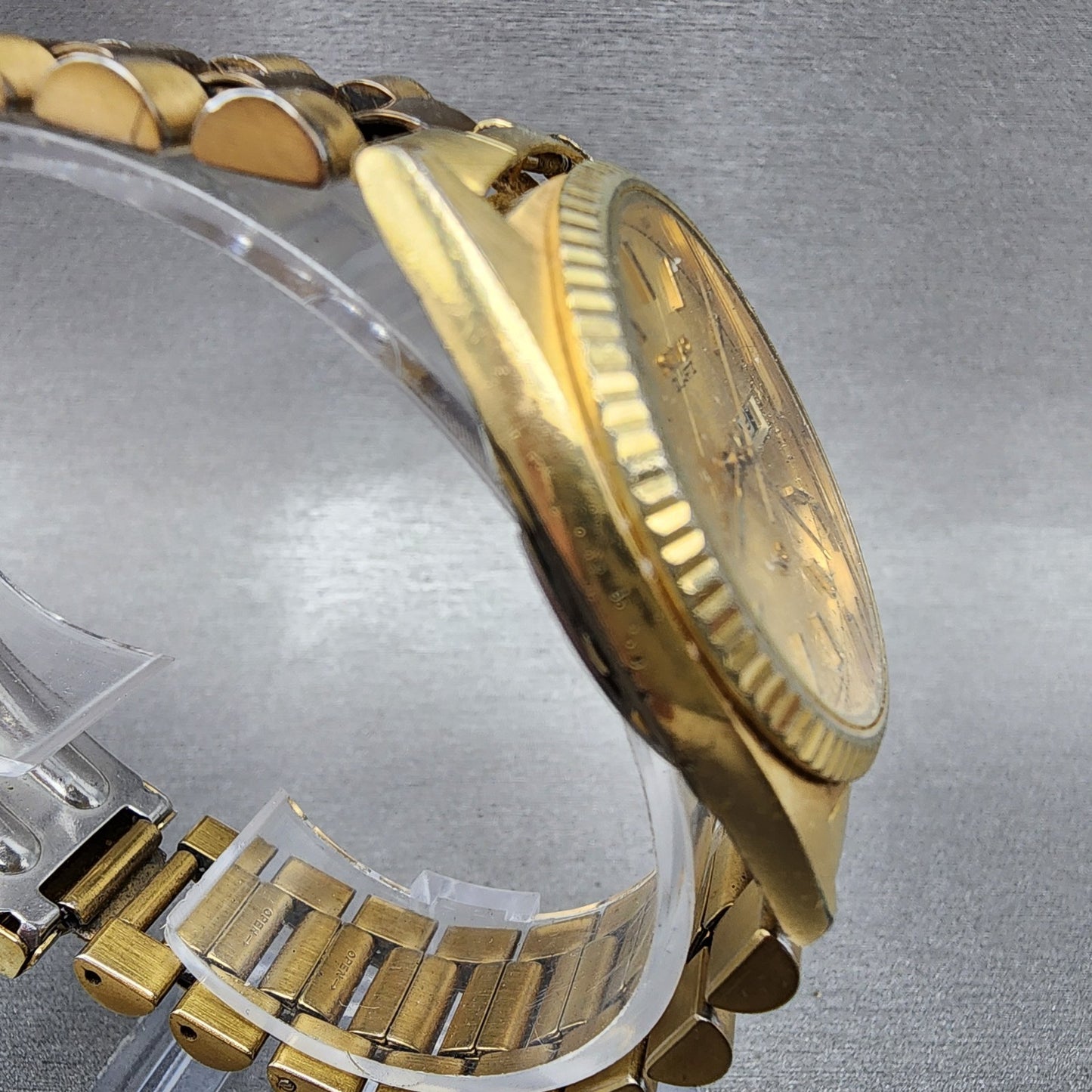 Seiko SQ President Watch Men 36mm Gold Dial Gold Tone Daydate 5y238a69 PARTS4