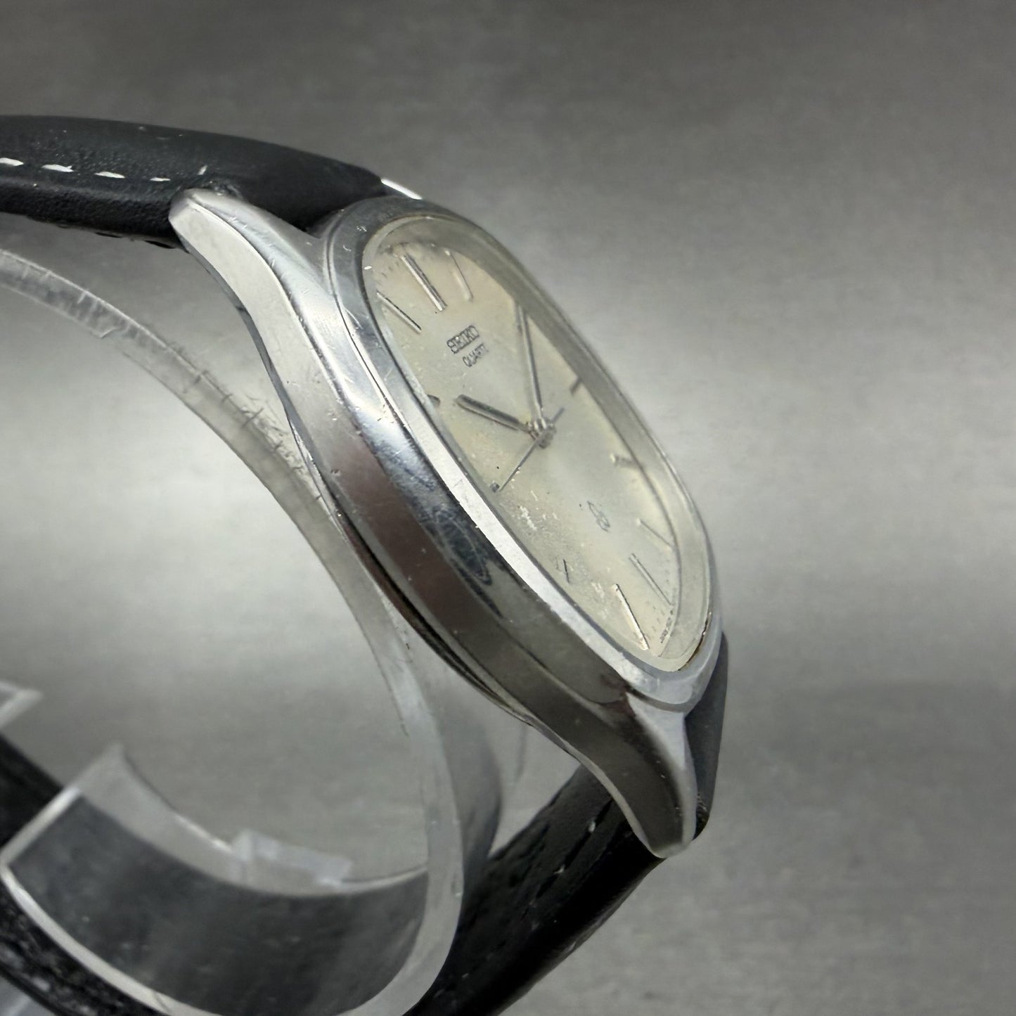 Seiko Watch Men 33mm Silver Dial Silver Tone Rectangle 5931-5330 New Battery4