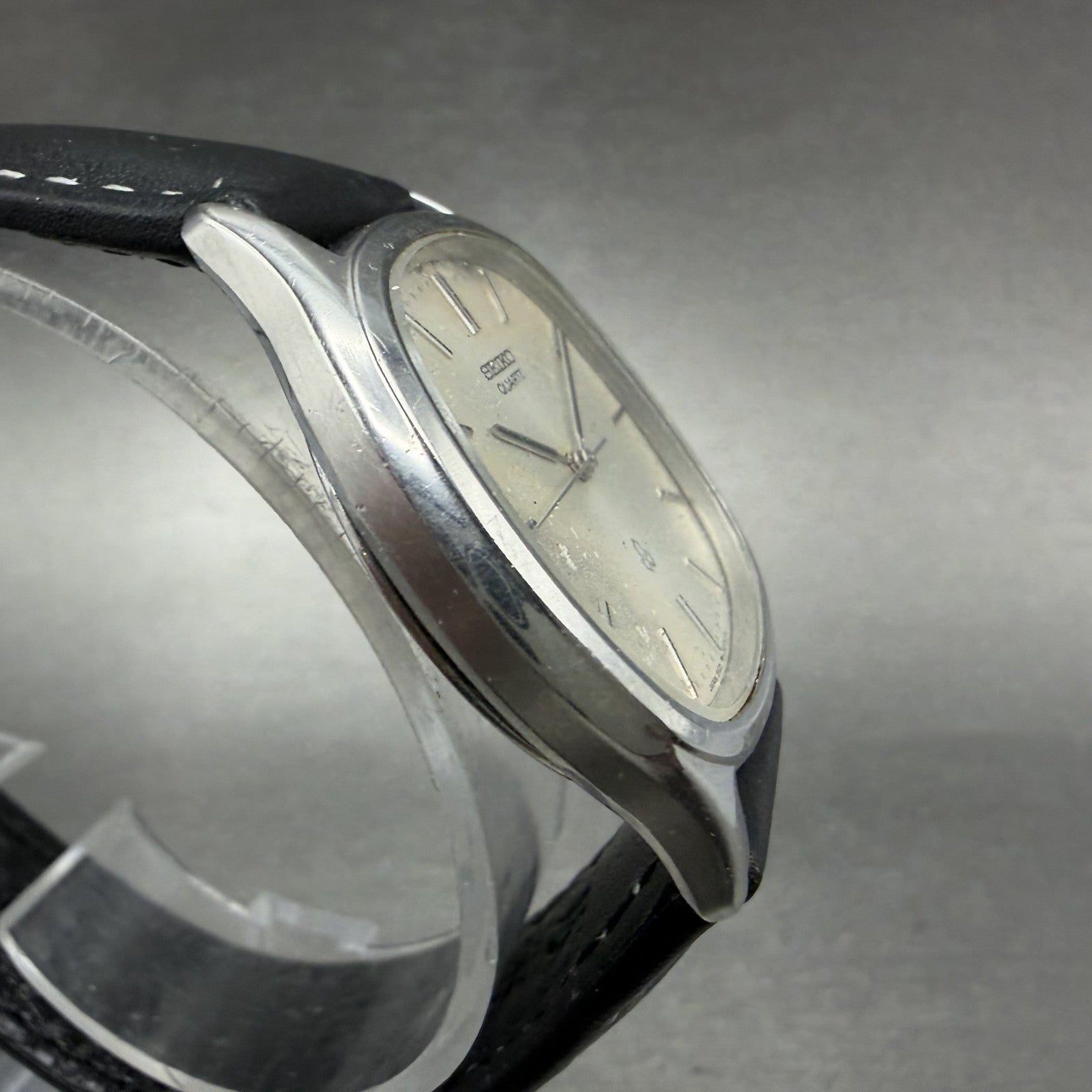 Seiko Watch Men 33mm Silver Dial Silver Tone Rectangle 5931-5330 New Battery4