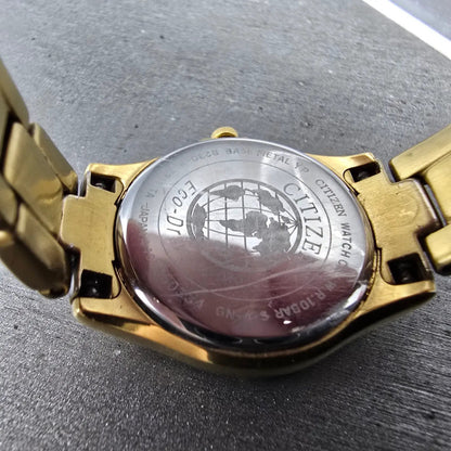 Citizen Eco-Drive Watch Women 25mm MOP Dial Gold Tone Round B230-H17311 Runs9