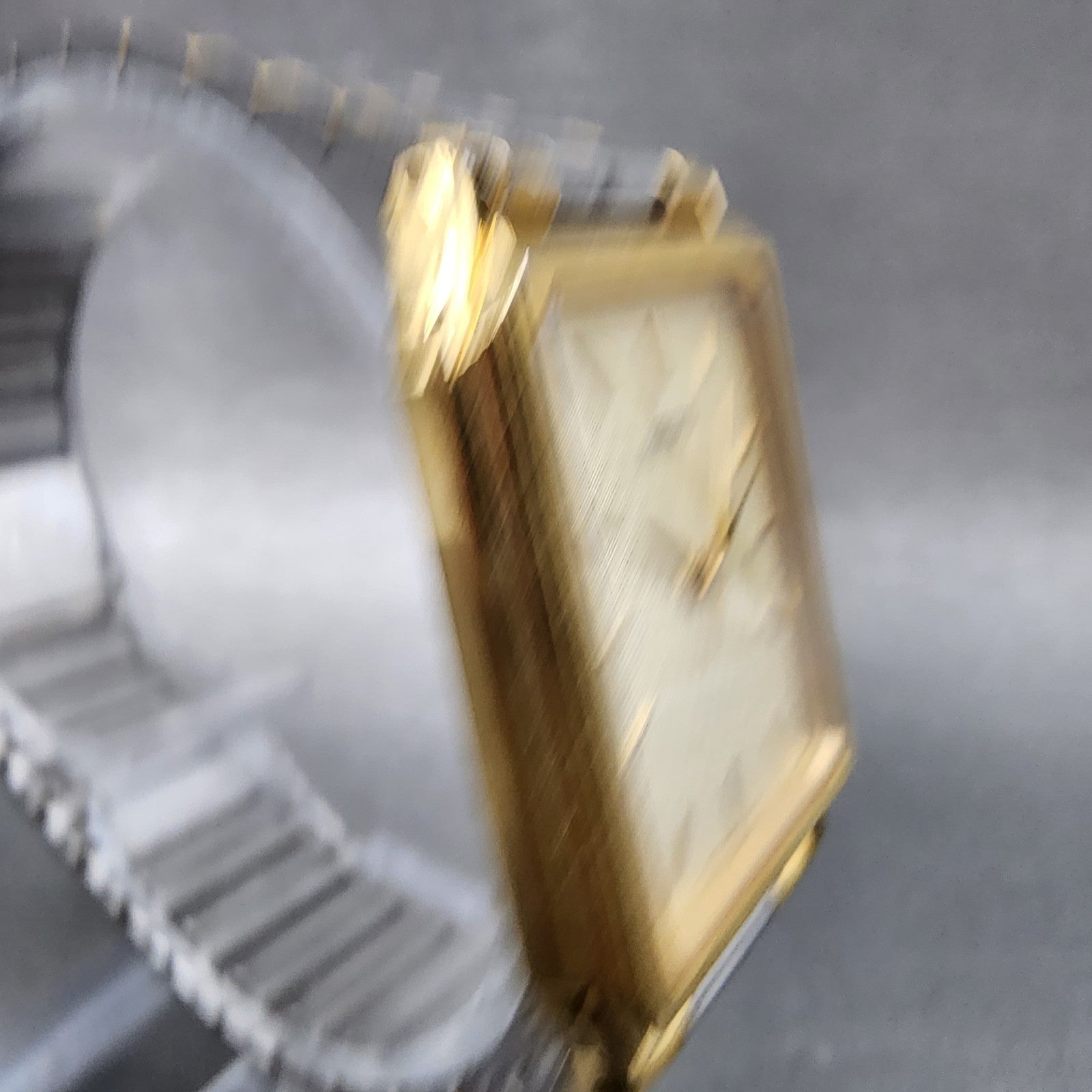 Seiko Tank Watch Men 27mm Champagne Dial Two Tone Rectangle 5e315a10 NewBattery3