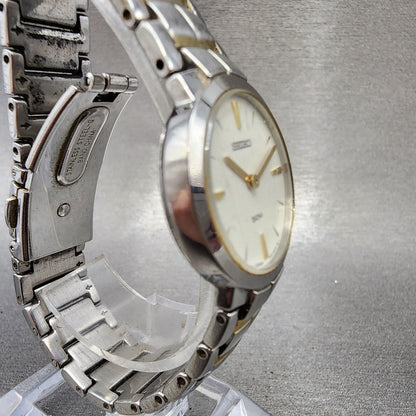 Seiko 50m Watch Women 25mm White Dial Two Tone Round 7n000ar0 New Battery3