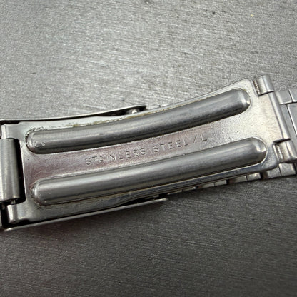 Seiko Bracelet 20mm Stainless Steel Silver Tone Tri Folding Clasp VTG Japan READ6