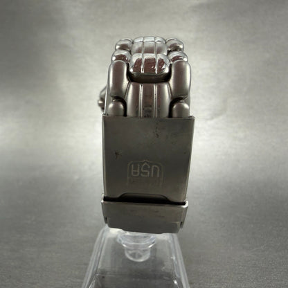 Elgin Dive Watch Men 36mm Silver Dial Silver Tone Date READ!! FK-376 New Battery7
