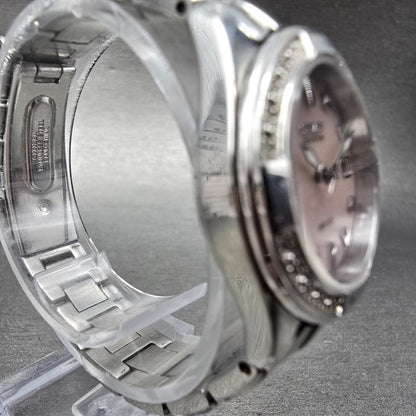 Citizen Eco-Drive Watch Women 26mm Pink Dial Silver Tone Date E013-S076439 Runs3