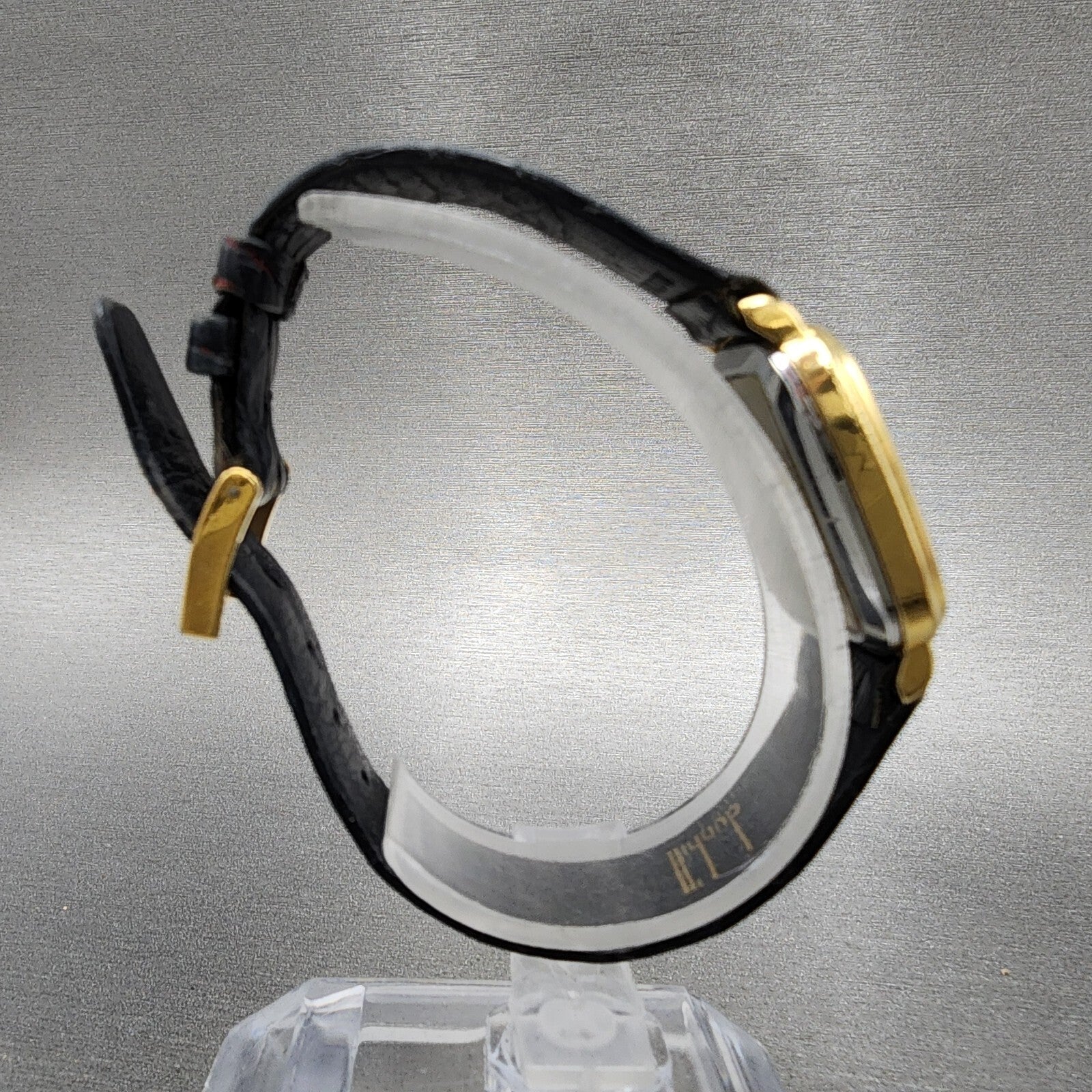 Dunhill Tank Watch Women Black Dial Gold Tone 9 17063 Rectangle Swiss made PARTS9