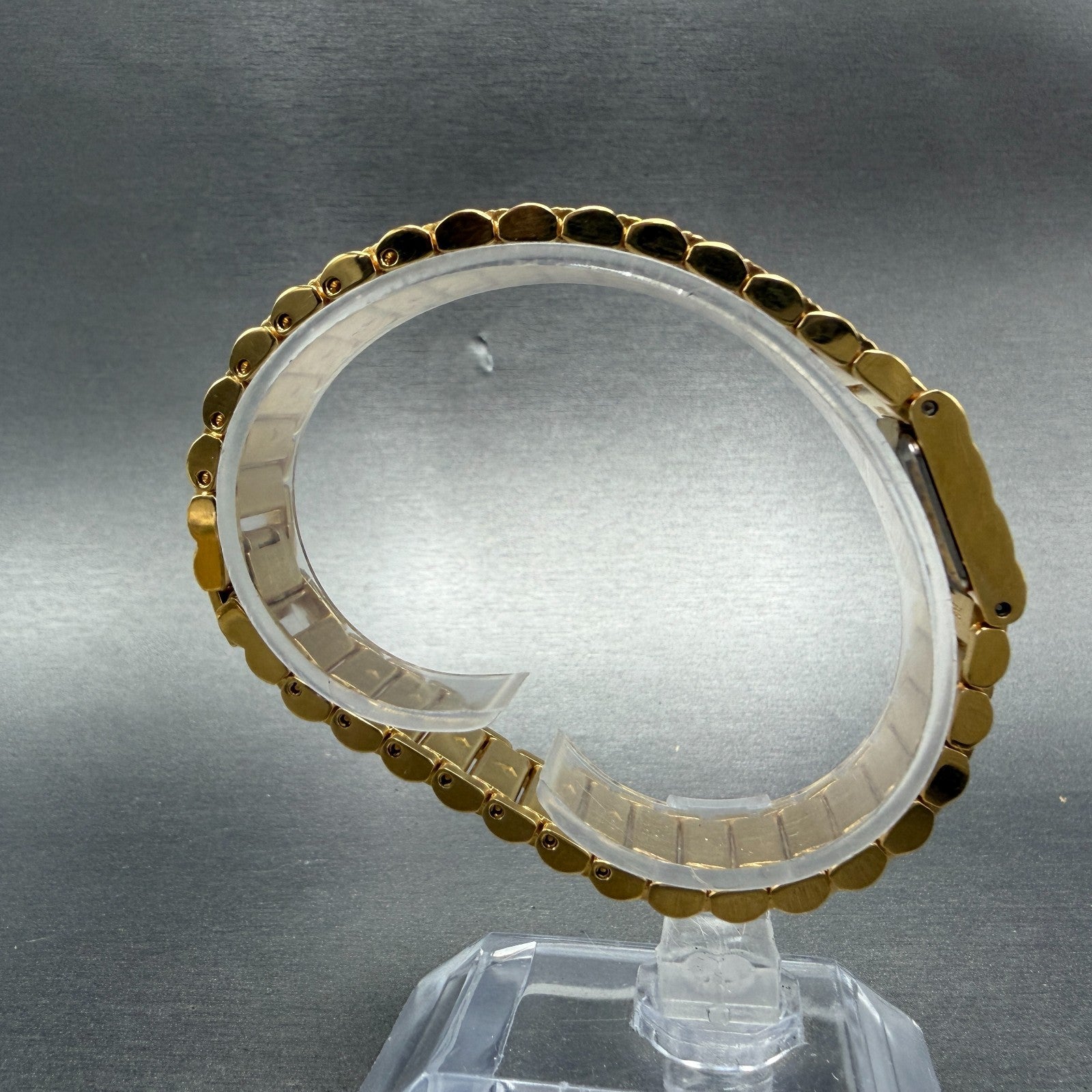 Pulsar Watch Women 15mm Gold Dial Gold Nugget Rectangle Y520-5010 New Batt NOS8