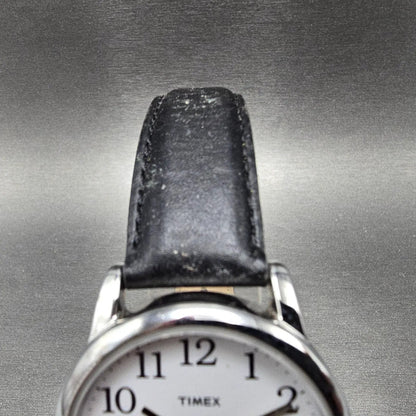 Timex Easy Reader Watch Men 35mm White Dial Silver Round Date New Battery 24