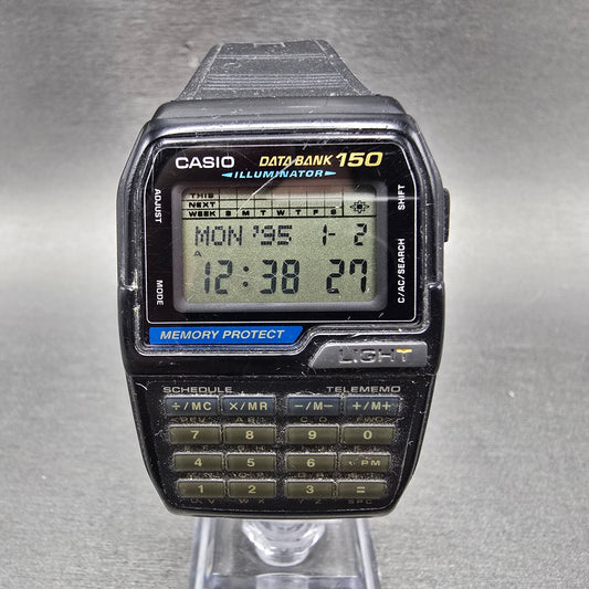 Casio Calculator DBC-150 Watch Men 35mm Black Alarm Chronograph 1477 New Battery0
