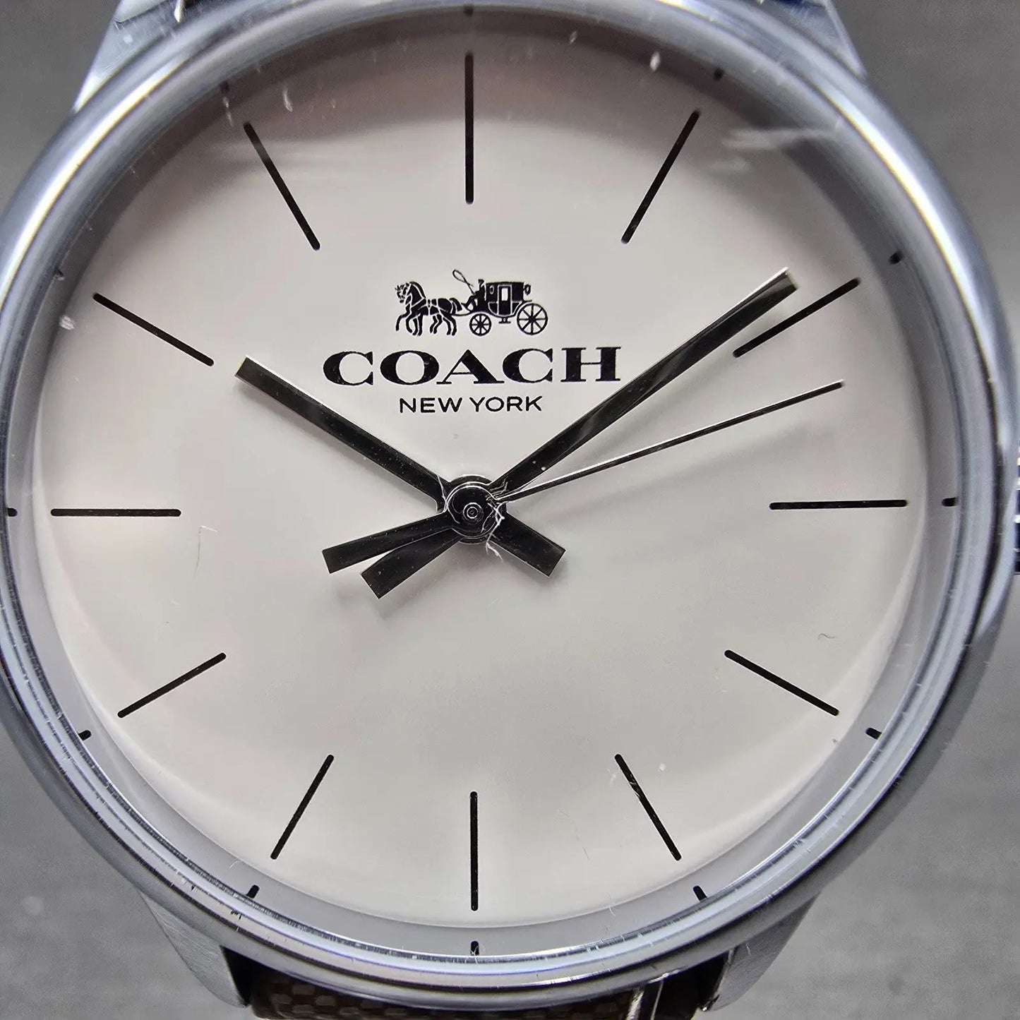 Coach Ruby Watch Women 32mm Cream Dial Silver Tone Round New Battery1