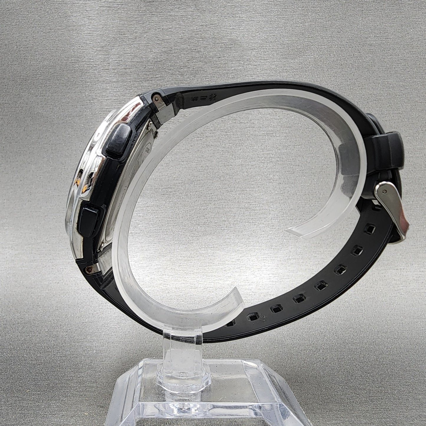 Casio Wave Ceptor Watch Men 43mm White Dial Black Tone Date Chrono Solar Runs6