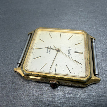 Orient Chandor Tank Watch Men 28mm Champagne Dial Gold Tone 0985407-40 PARTS6