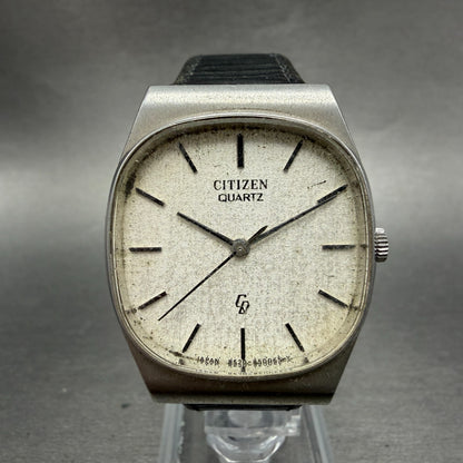 Citizen CQ Watch Men 32mm Silver Dial Silver Tone 4-850041 New Battery Vintage0