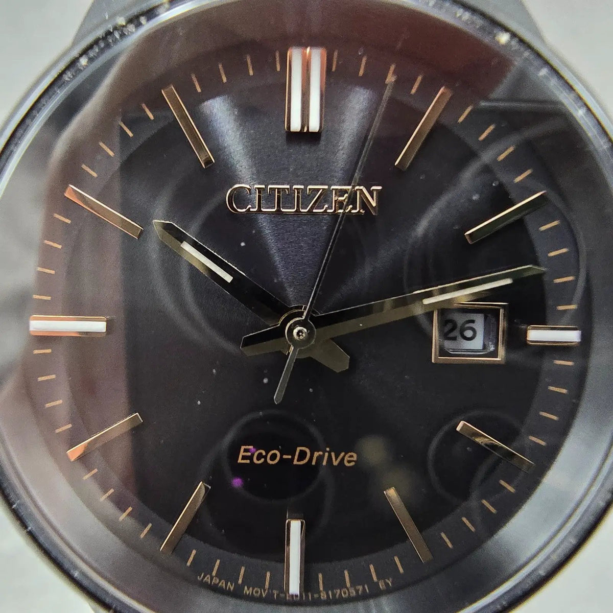 Citizen Axiom Eco-Drive Watch Women 29mm Black Dial Blackl Round EW2595-57E Runs1