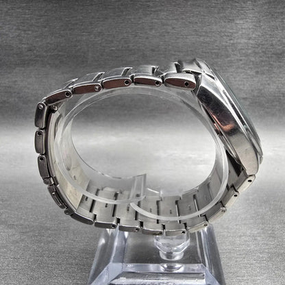 Seiko Chronograph Watch Men 38mm Black Dial Silver Tone Alarm 7T62-0EE0 New Batt8