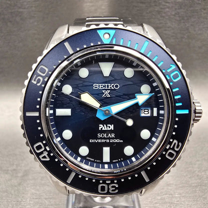 Seiko Prospex PADI Great Blue Watch Men 43mm Blue Dial Steel Solar SBDJ057 W/Box2