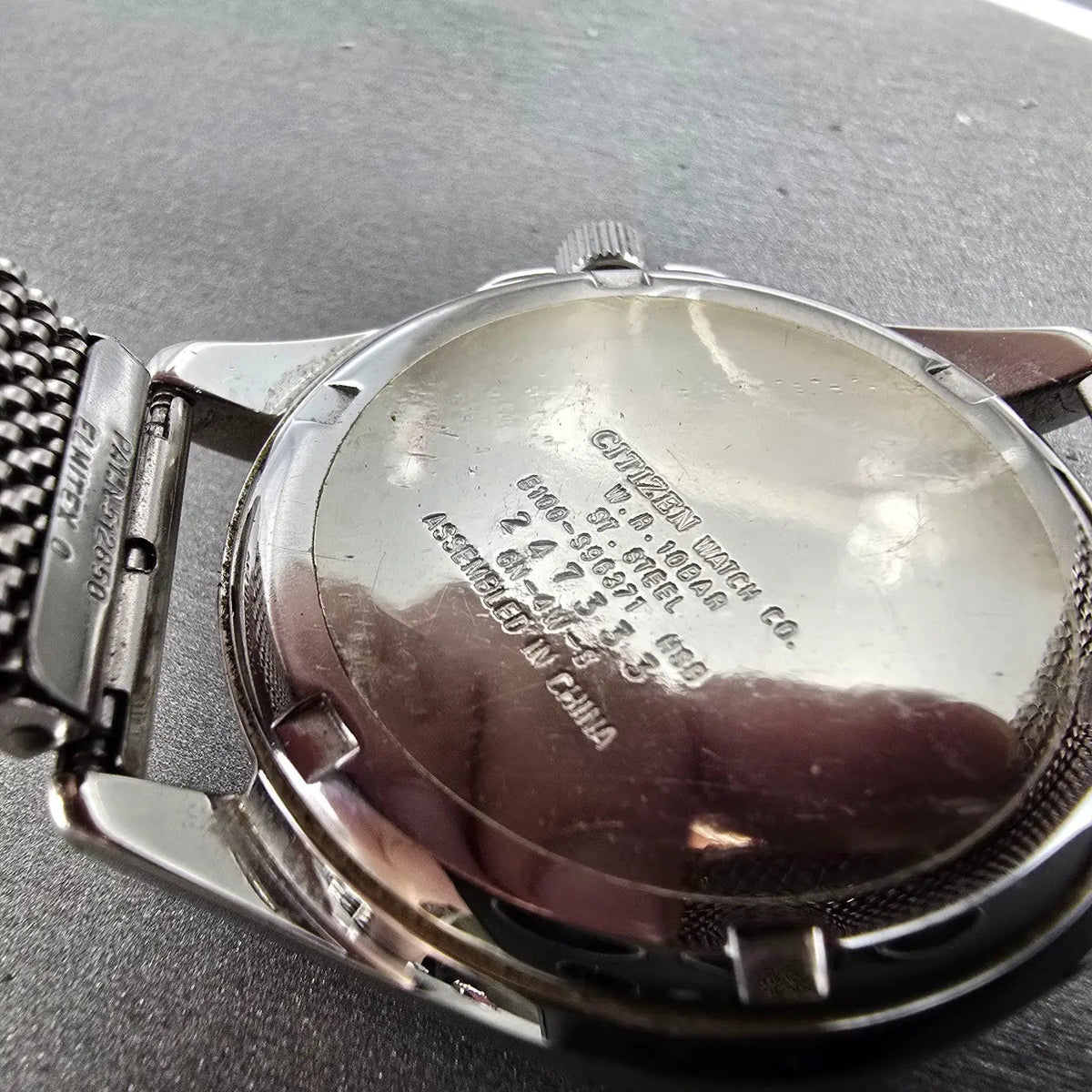Citizen Eco-Drive Junction Watch Men 38mm Black Dial Steel Daydate Round Runs9