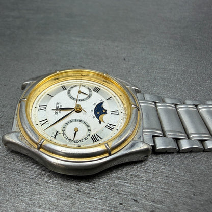 Caasio Rookie Moonphase Watch Men 34mm White Dial Silver Tone RKM-951 PARTS7