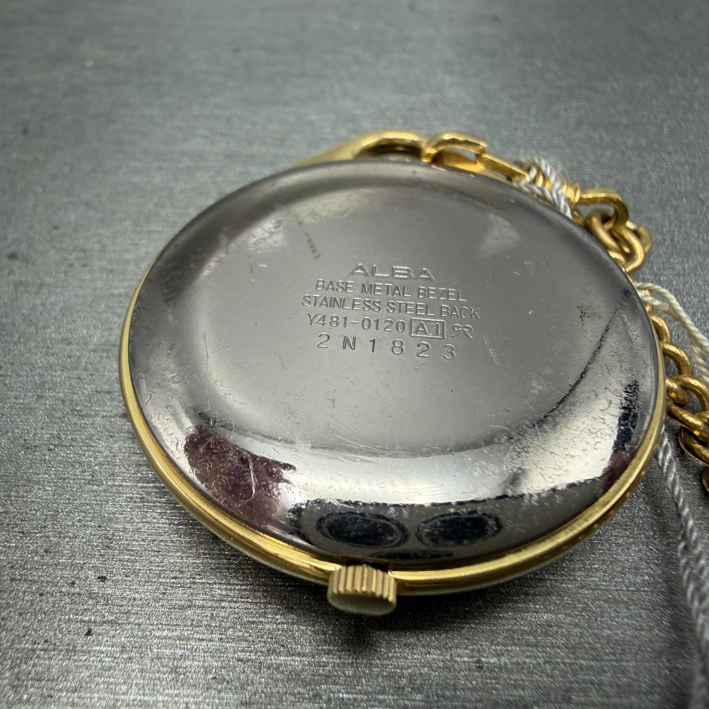 Seiko Alba Pocket Watch Men 36mm Champagne Dial Gold Tone Y481-0120 New Battery12