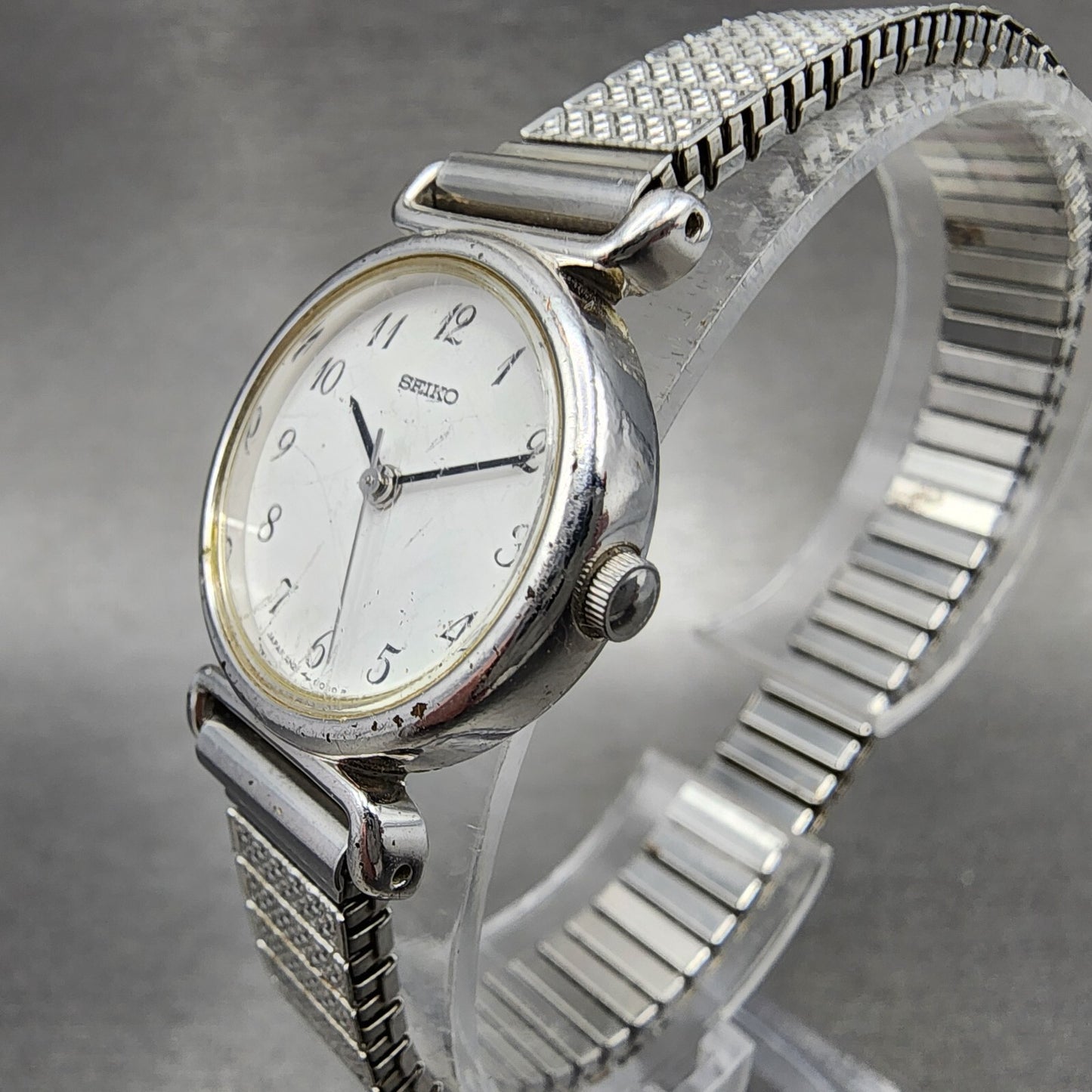 Seiko Watch Women 27mm White Dial Silver Tone Round 4N210052 New Battery2