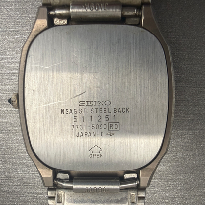 Seiko Dolce Watch Men 30mm Champagne Dial Gold Tone 7731-5090 New Battery10