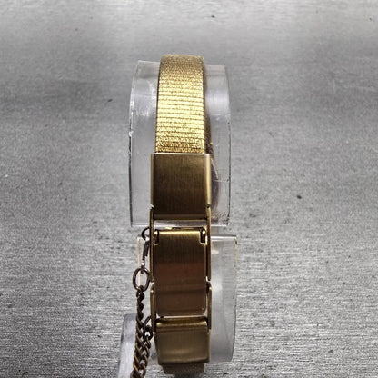 Seiko Watch Women 16mm Gold Dial Gold Tone Oval 1N00-5B29 New Battery Vintage7