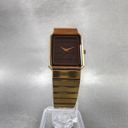 Seiko Lassale Tank Watch Women 19mm Black Dial Gold Tone Octagon New Battery5