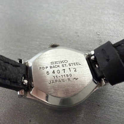 Seiko Watch Women 19mm Silver Dial Silver Tone Manual Round 11-1190 Runs VTG9