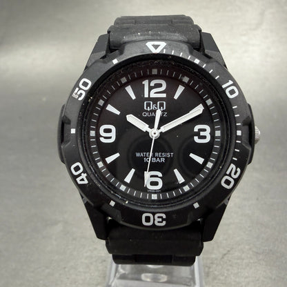 Citizen Q&Q Dive Watch Men 40mm Black Dial Black Tone Round 2035 New battery0
