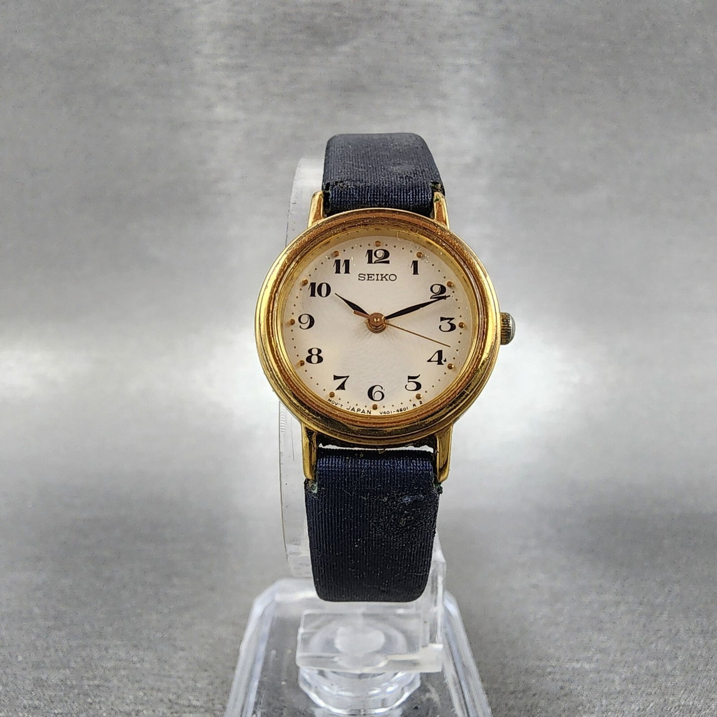 Seiko Watch Women 22mm Cream Dial Gold Tone Round V4011409 New Battery5