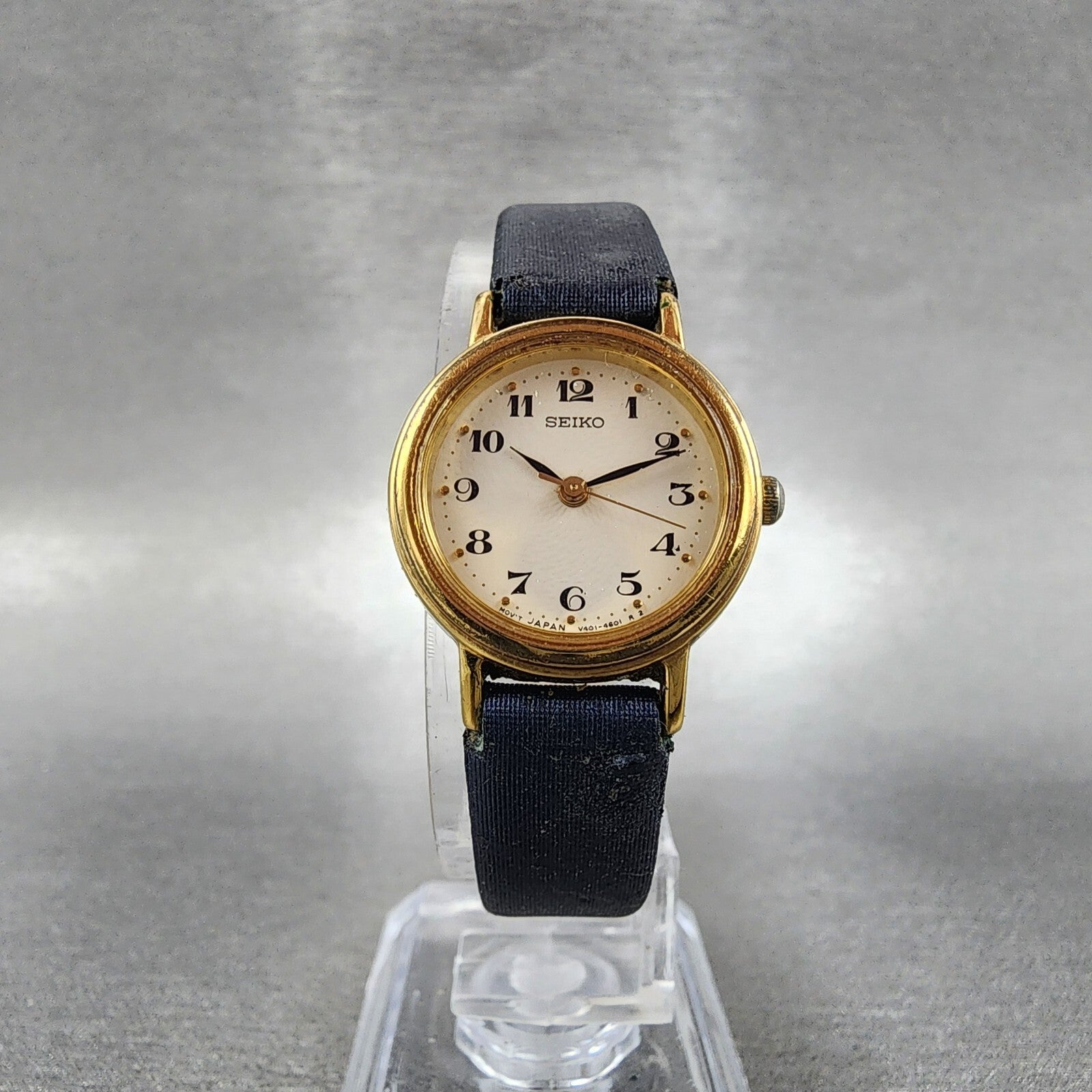 Seiko Watch Women 22mm Cream Dial Gold Tone Round V4011409 New Battery5