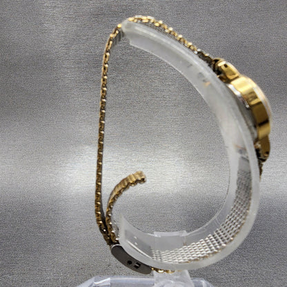 Seiko Watch Women 19mm Gold Dial Gold Tone Round 23200319 New Battery VTG6